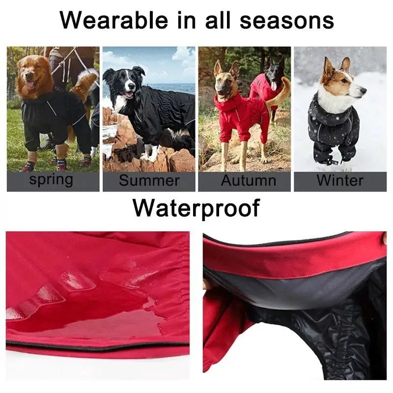 Waterproof Reflective Dog Jumpsuit – Warm Winter Outdoor Coat for Small, Medium & Large Dogs