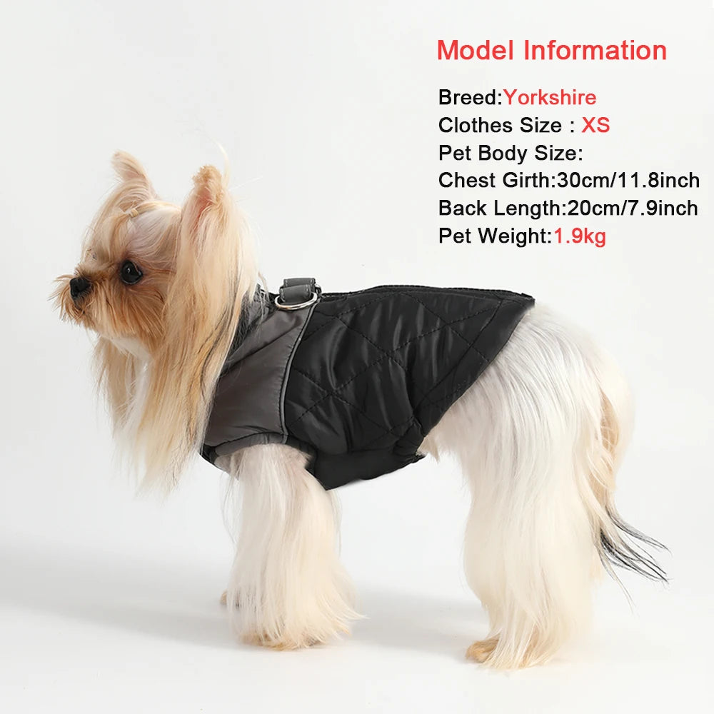 Winter Dog Jacket Windproof Reflective Pet Coat with D-Ring – Small to Large Dogs & Cats