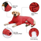 Fleece Full-Body Dog Snowsuit – Cozy 4-Leg Winter Coat for All Size Dogs