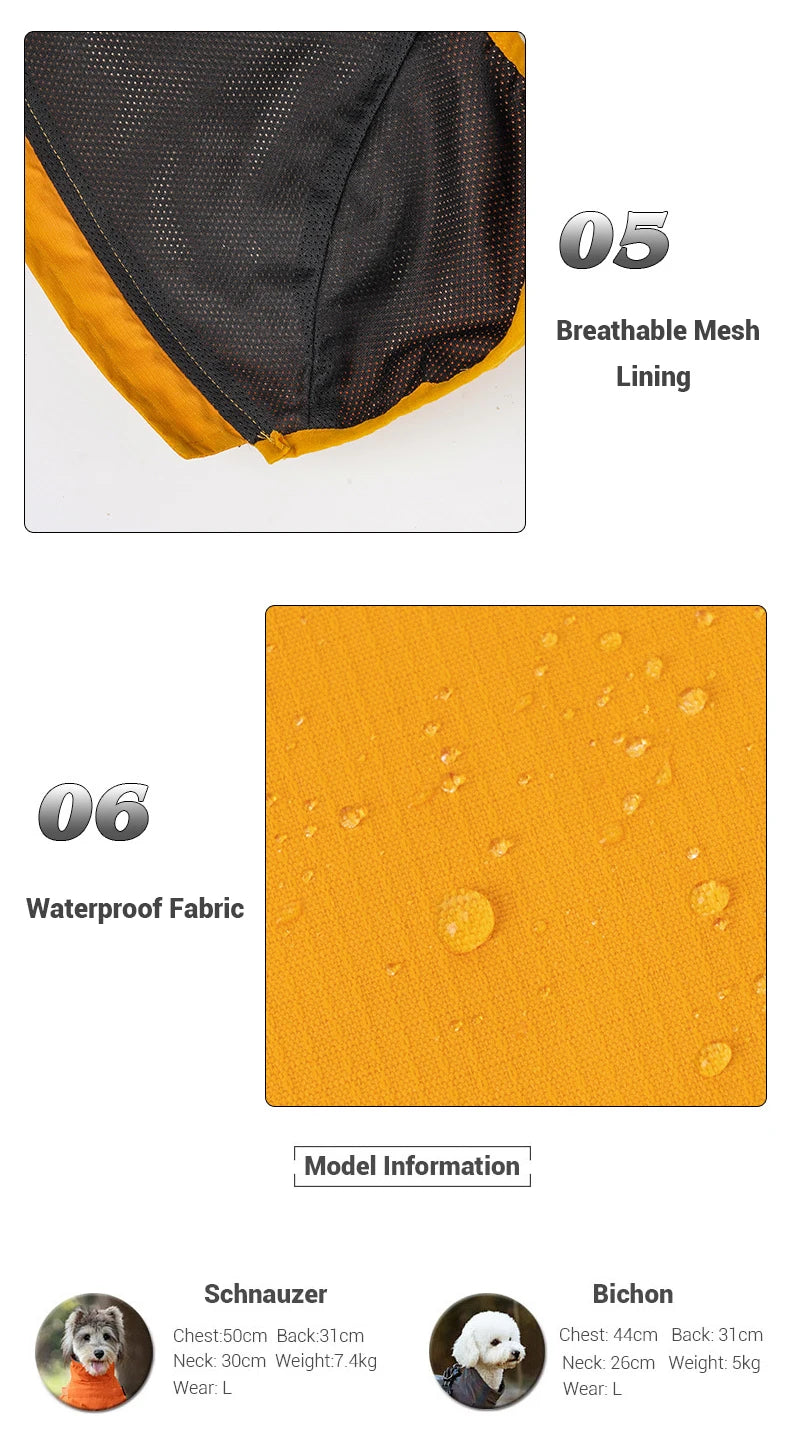 Reflective Waterproof Dog Raincoat – Outdoor Spring Jacket Hoodie for Small & Medium Dogs