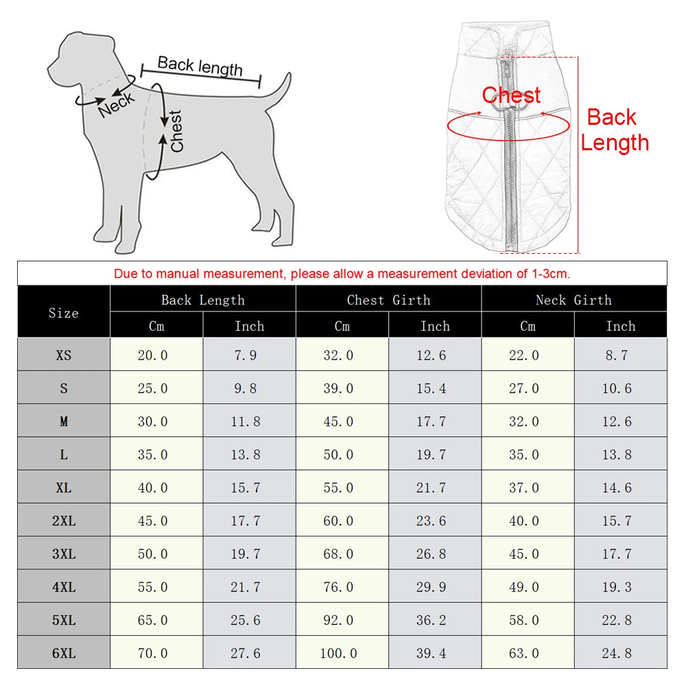 Winter Dog Jacket Windproof Reflective Pet Coat with D-Ring – Small to Large Dogs & Cats