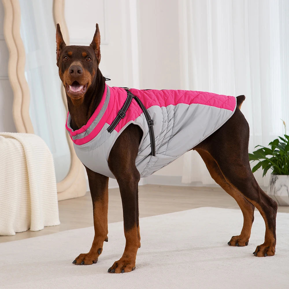 Waterproof Pet Jacket with Harness Winter Warm Coat for Small to Large Dogs Labrador Chihuahua French Bulldog - Outdoor Dog Clothes