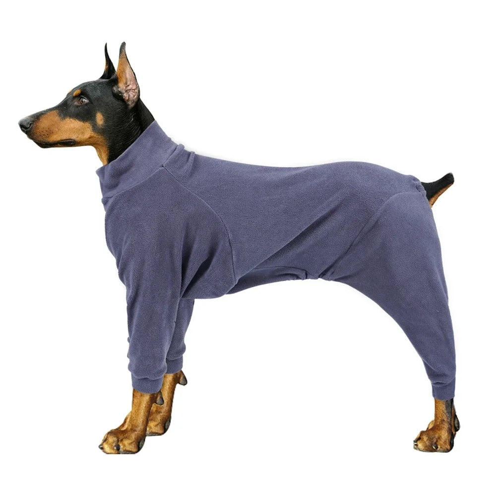 Fleece Full-Body Dog Snowsuit – Cozy 4-Leg Winter Coat for All Size Dogs