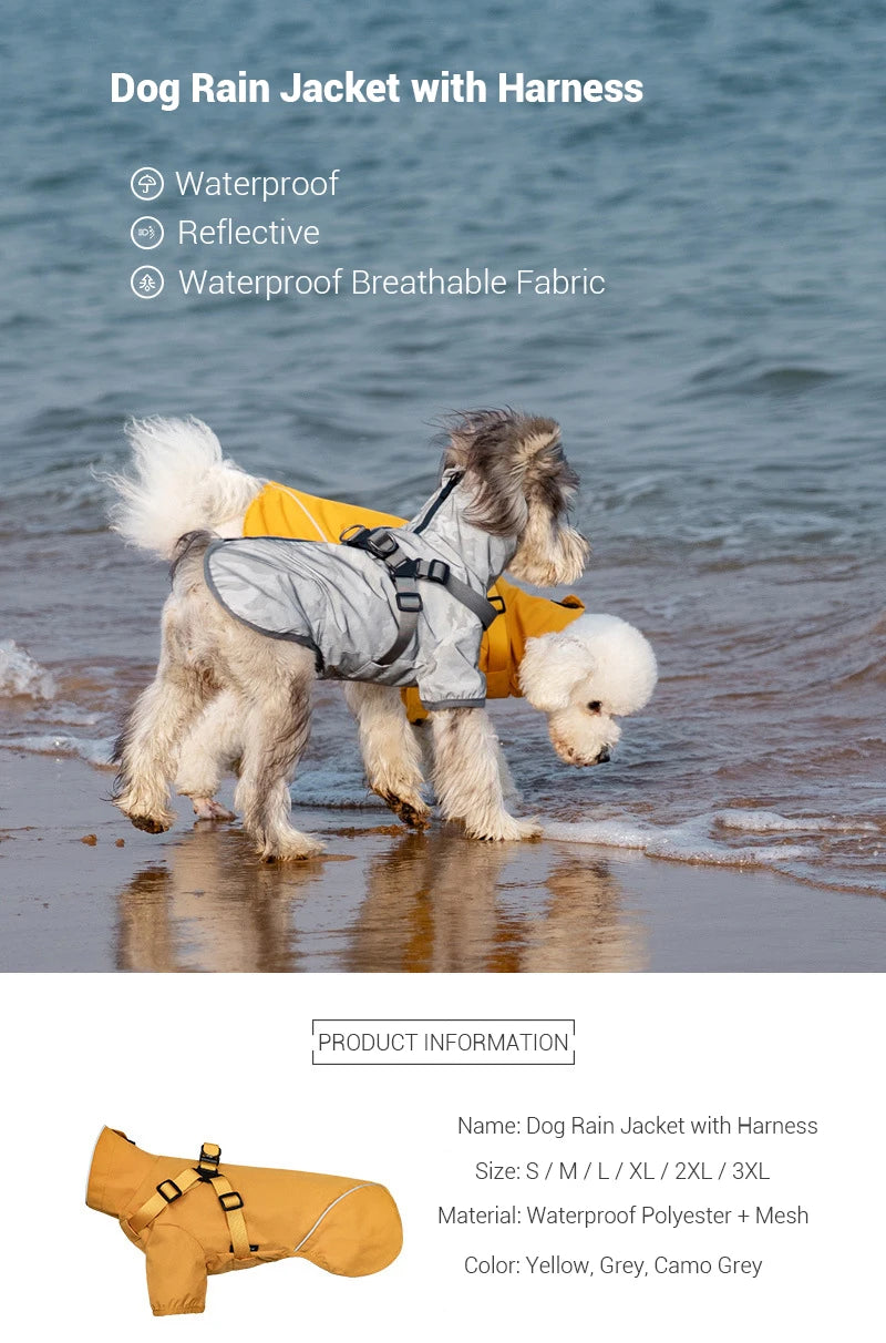 Reflective Waterproof Dog Raincoat – Outdoor Spring Jacket Hoodie for Small & Medium Dogs
