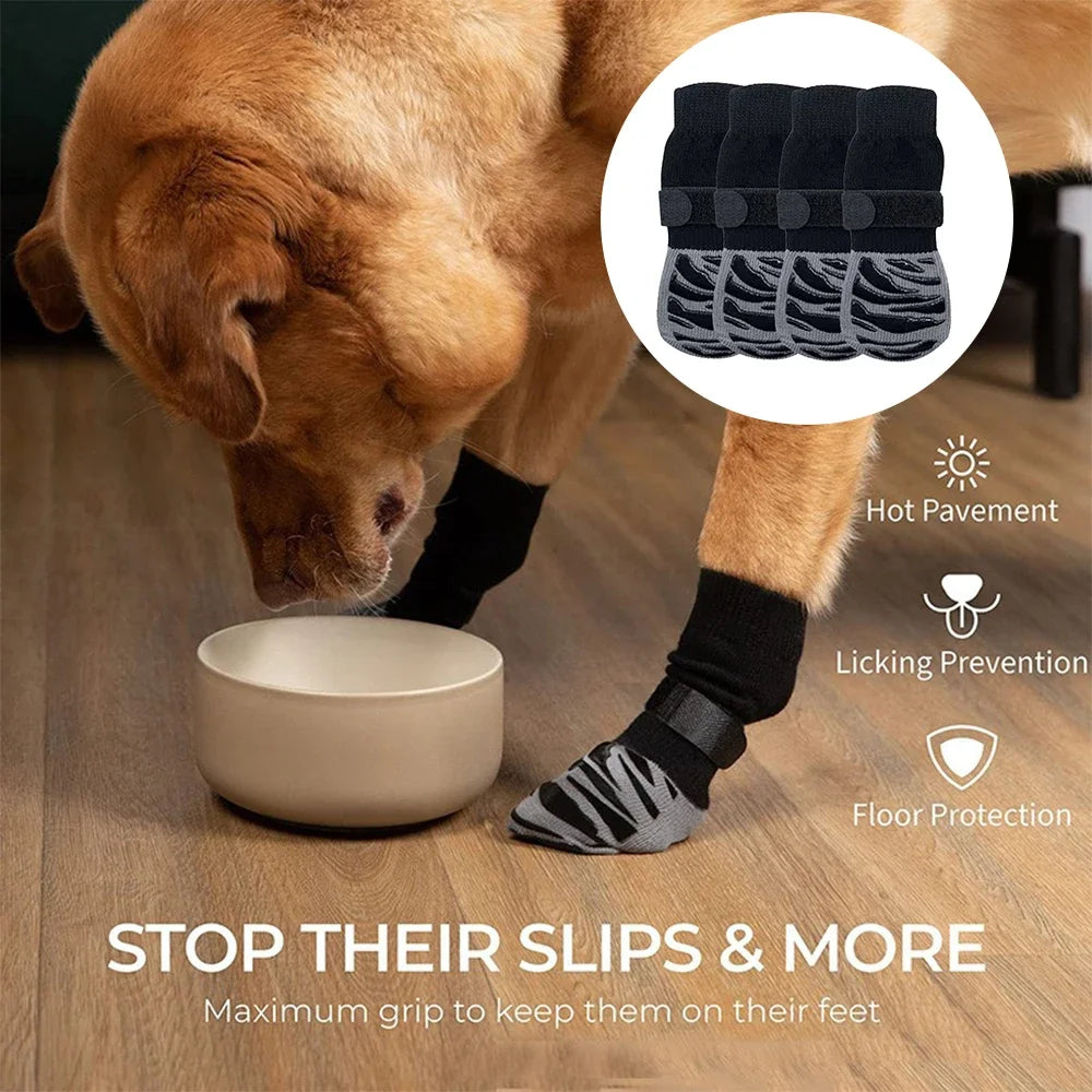 Outdoor Dog Socks – Breathable Non-Slip Waterproof Socks for Medium & Large Dogs, Anti-Shedding Design