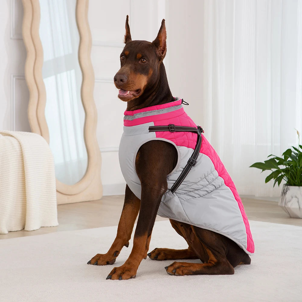 Waterproof Pet Jacket with Harness Winter Warm Coat for Small to Large Dogs Labrador Chihuahua French Bulldog - Outdoor Dog Clothes