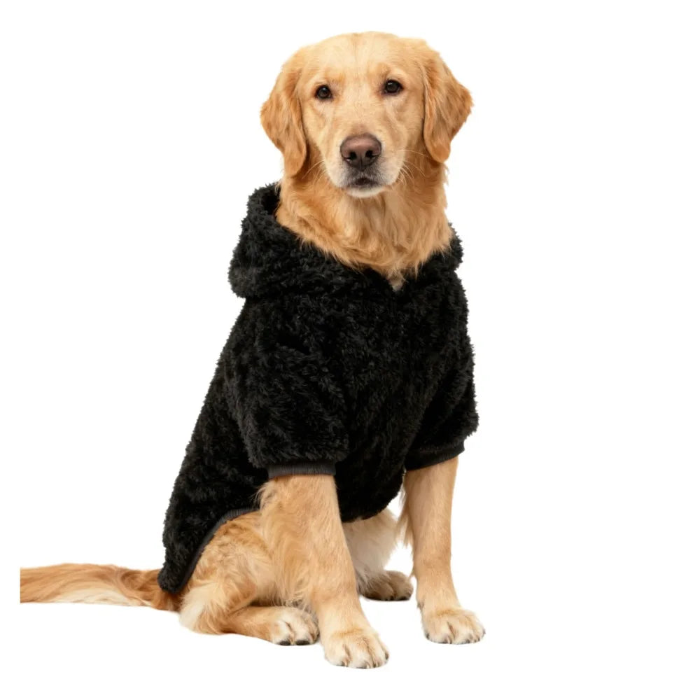 Winter Dog Hoodie Fleece Warm Coat – Medium & Large Dogs, Soft Outdoor Pet Jacket