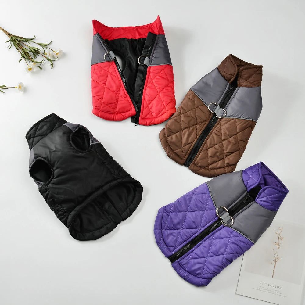 Winter Dog Jacket Windproof Reflective Pet Coat with D-Ring – Small to Large Dogs & Cats