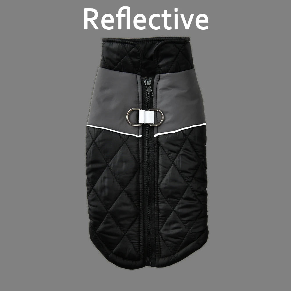 Winter Dog Jacket Windproof Reflective Pet Coat with D-Ring – Small to Large Dogs & Cats