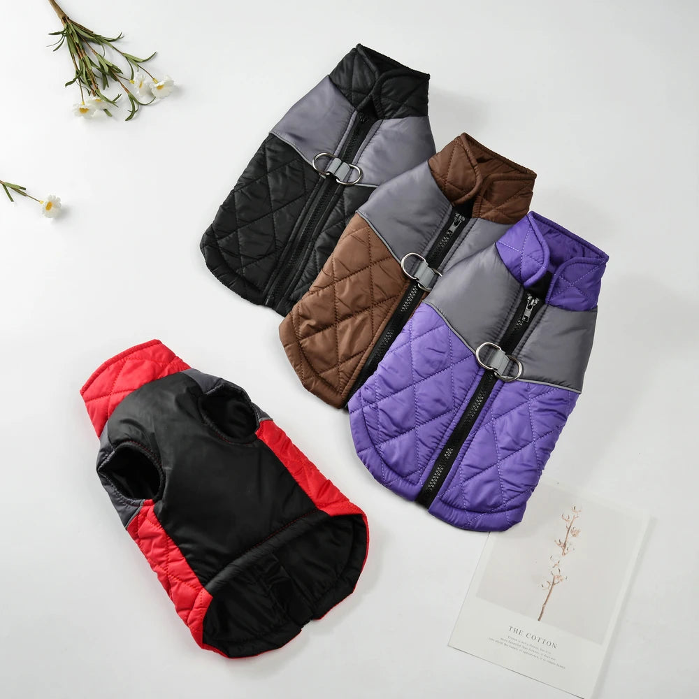 Winter Dog Jacket Windproof Reflective Pet Coat with D-Ring – Small to Large Dogs & Cats