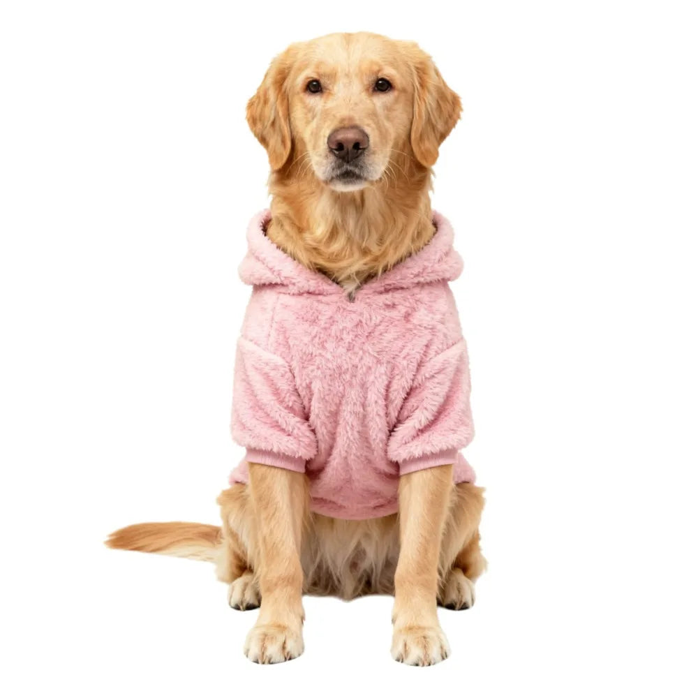 Winter Dog Hoodie Fleece Warm Coat – Medium & Large Dogs, Soft Outdoor Pet Jacket