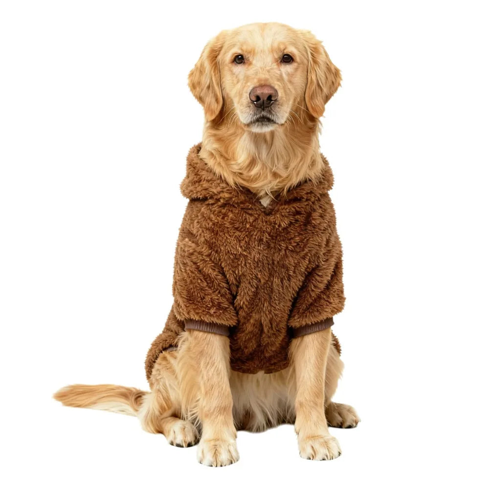 Winter Dog Hoodie Fleece Warm Coat – Medium & Large Dogs, Soft Outdoor Pet Jacket