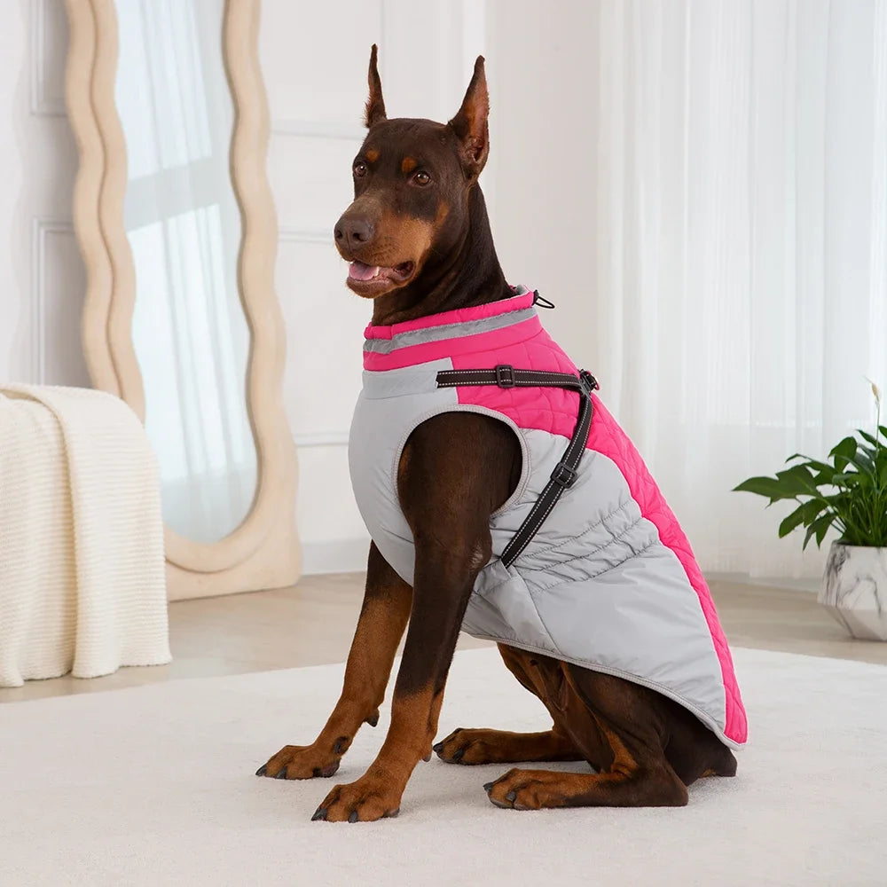 Waterproof Pet Jacket with Harness Winter Warm Coat for Small to Large Dogs Labrador Chihuahua French Bulldog - Outdoor Dog Clothes